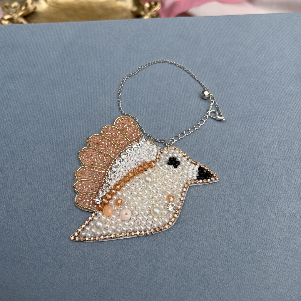 Pearl Swan Charm Rakhi